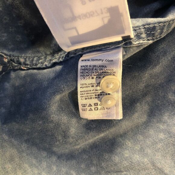 Tommy Hilfiger Denim Slim Fit Mens 3XL Button Up Down Shirt Long Sleeve Blue - Picture 8 of 11